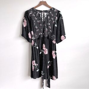 Xhilaration | Black Floral Dress (L)